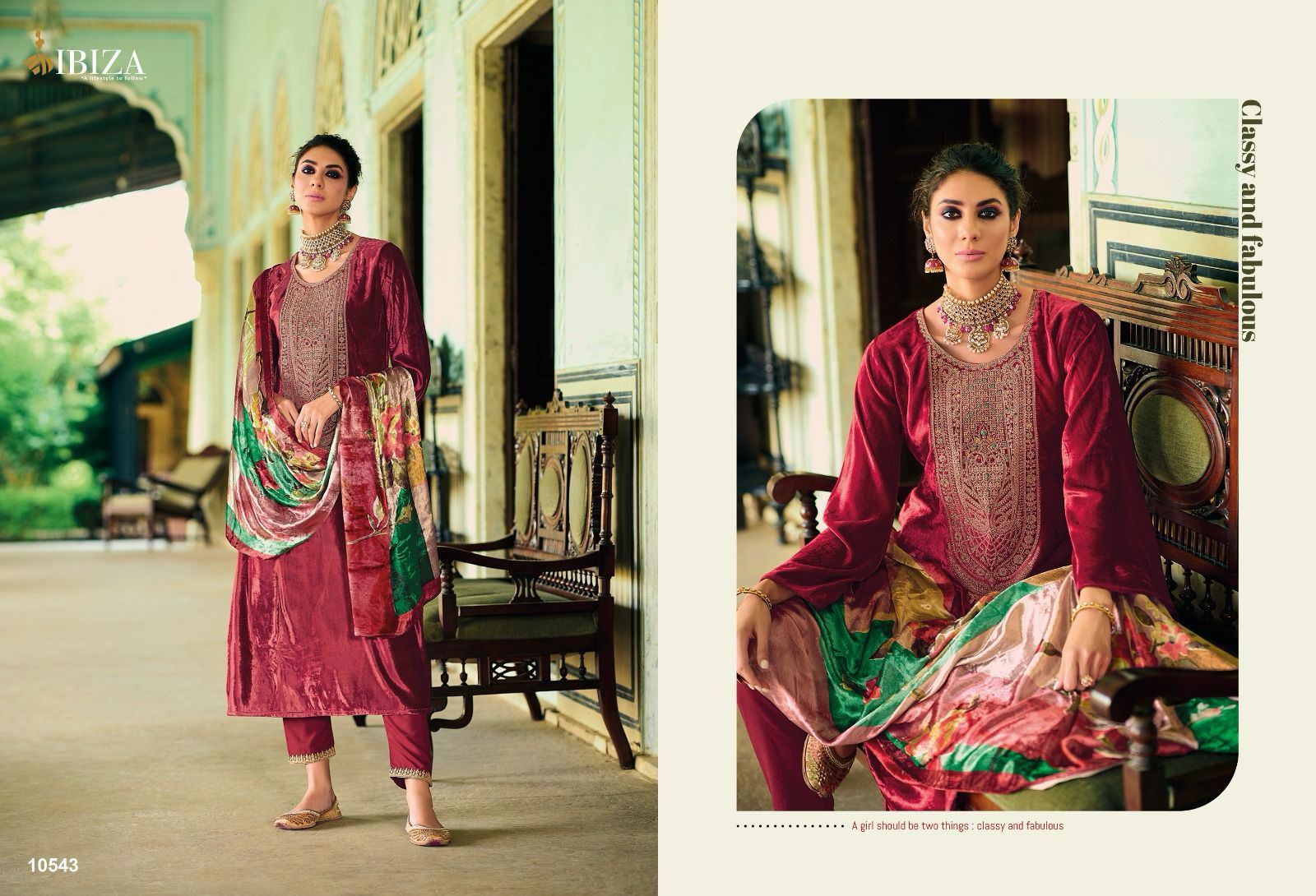 Khoobsurat By Ibiza Viscose Velvet Pashmina Dress Material Catalog
